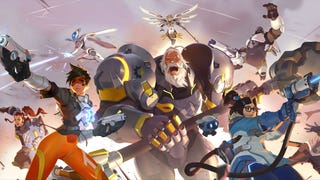 Overwatch 2 characters rush the screen armed with their weapons.