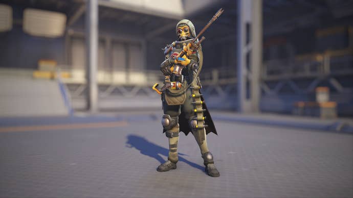 Ana models her Wasteland skin in Overwatch 2.