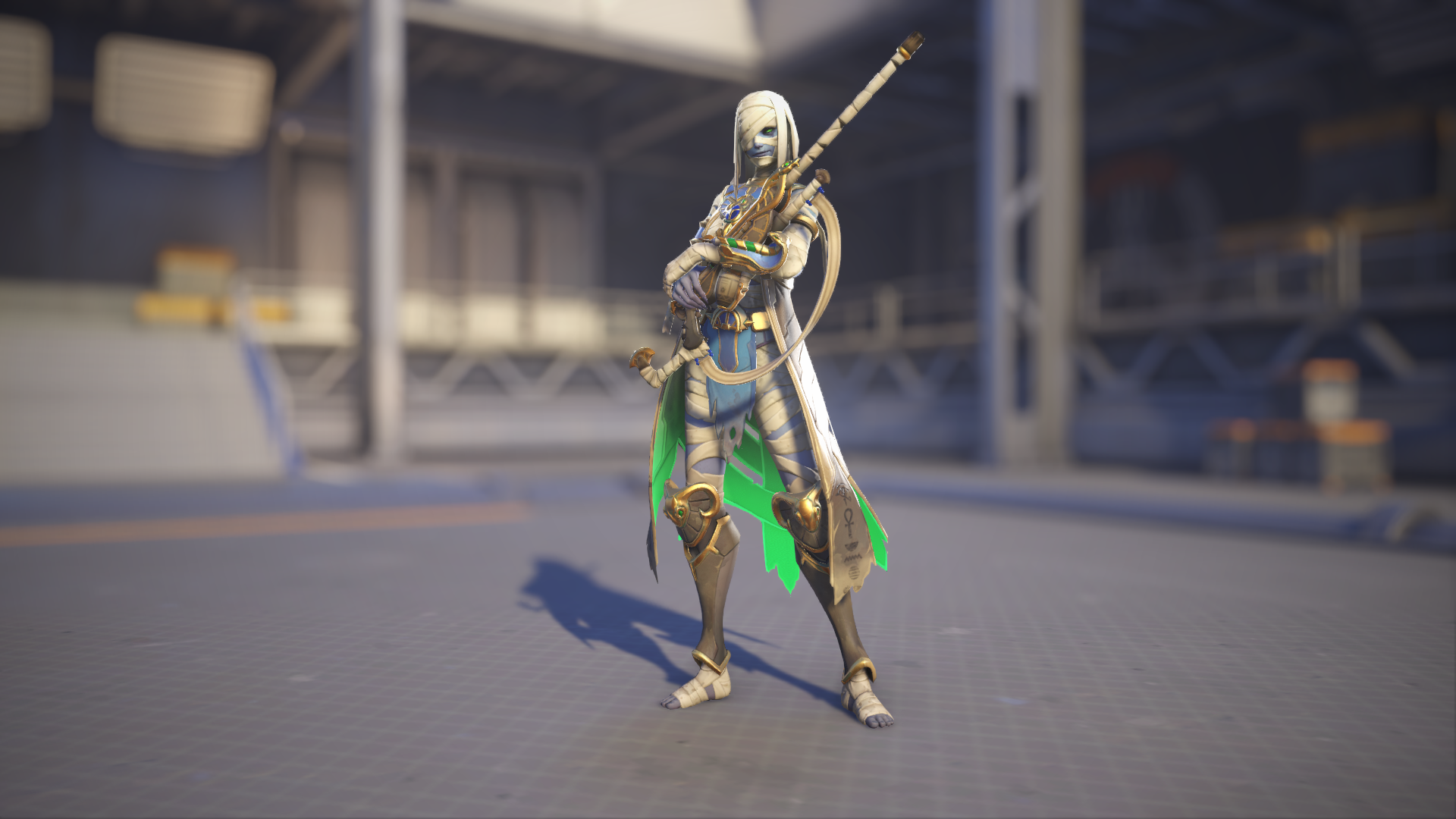 Ana models her Mummy skin in Overwatch 2.
