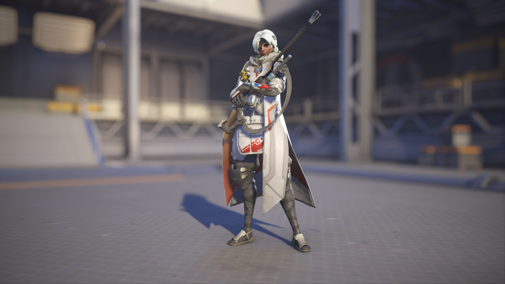 Ana models her Merciful skin in Overwatch 2.