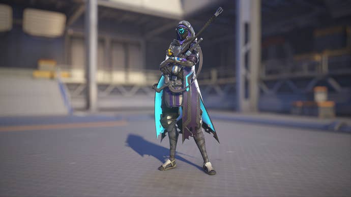 Ana models her Shrike skin in Overwatch 2.