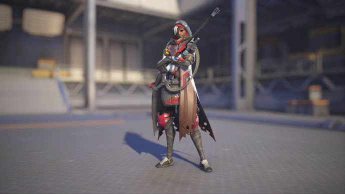 Ana models her Garnet skin in Overwatch 2.