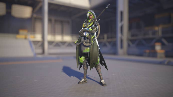 Ana models her Peridot skin in Overwatch 2.