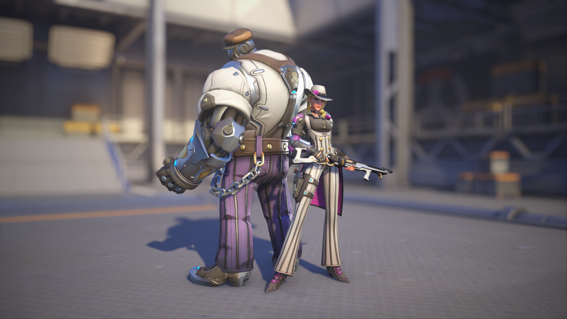 Ashe models her Mobster skin in Overwatch 2.