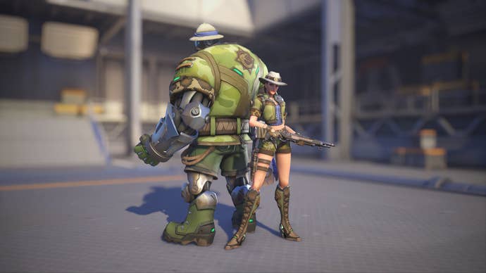 Ashe models her Jungle skin in Overwatch 2.