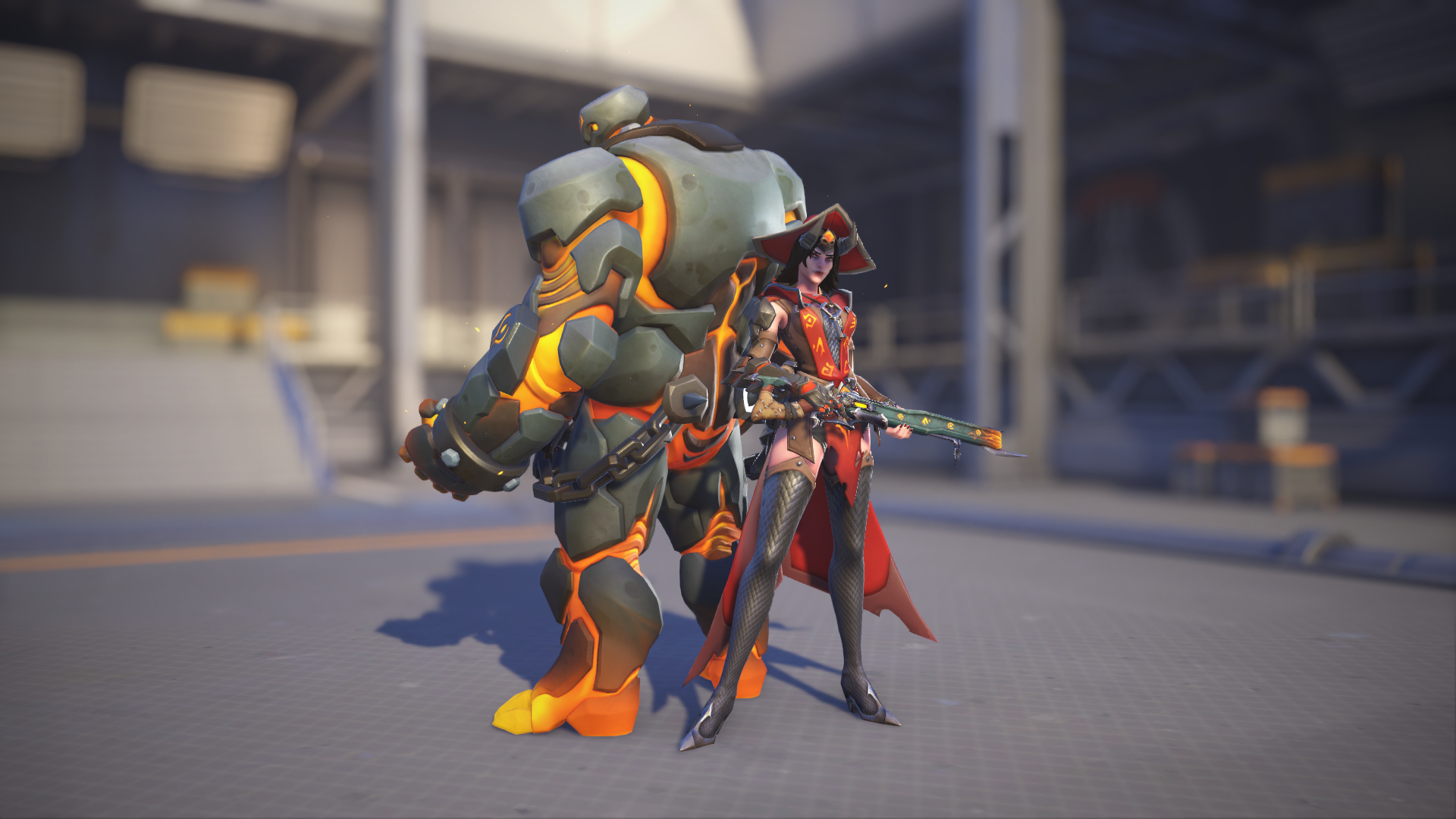 Ashe models her Warlock skin in Overwatch 2.
