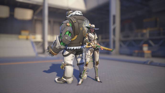 Ashe models her Posh skin in Overwatch 2.