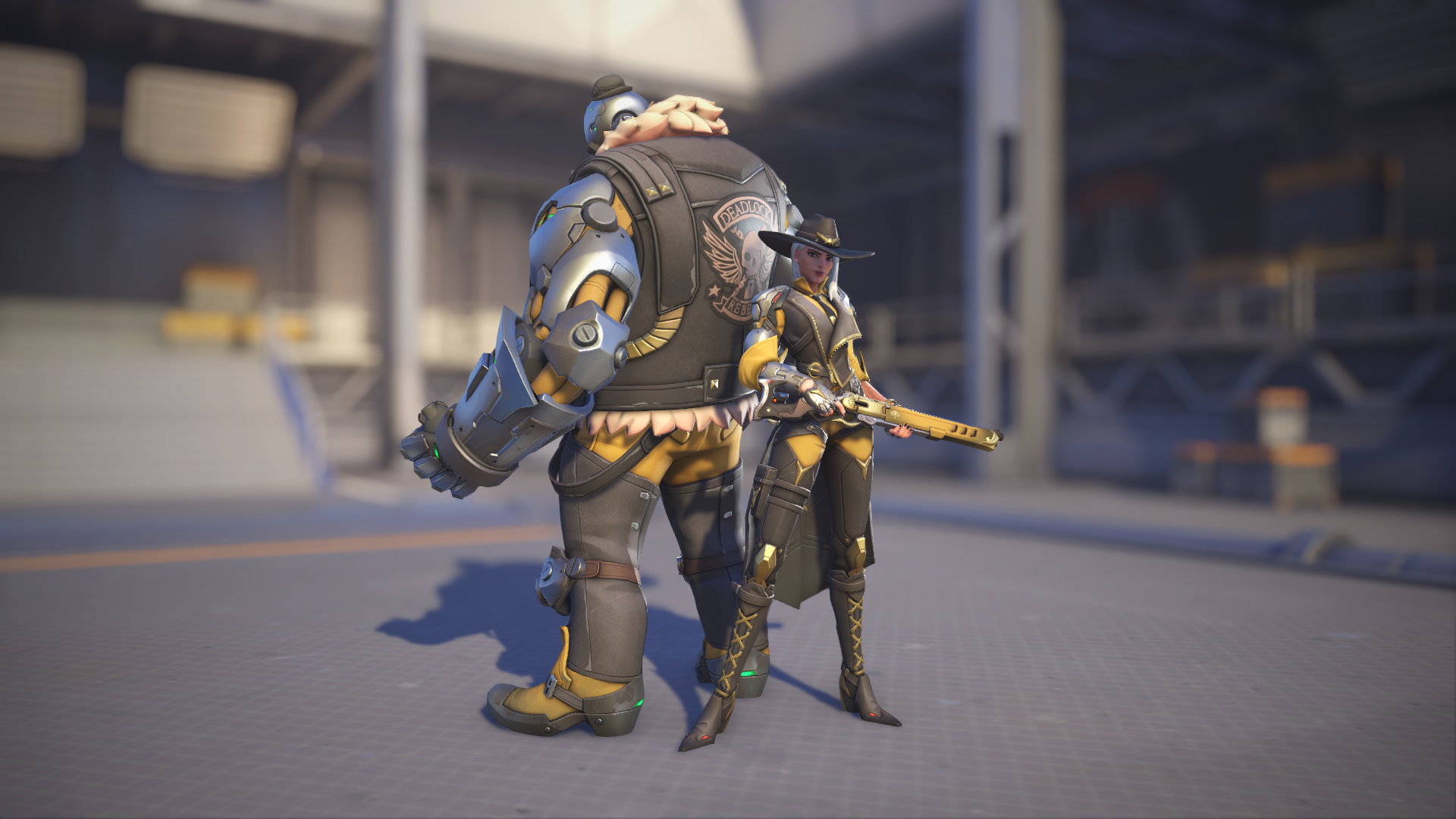 Ashe models her Sunflower skin in Overwatch 2.