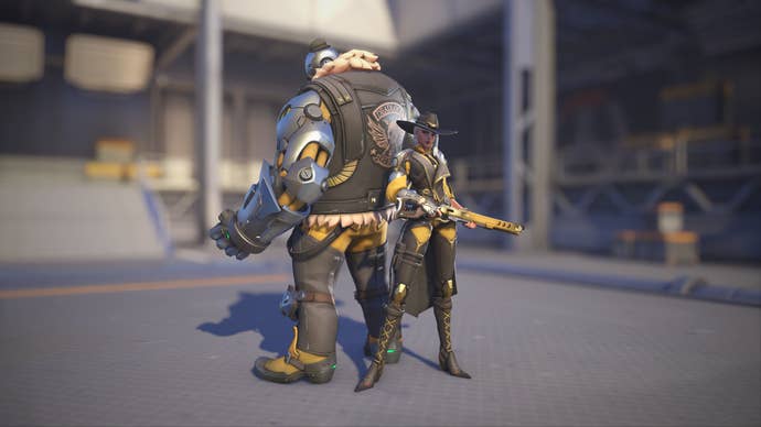 Ashe models her Sunflower skin in Overwatch 2.