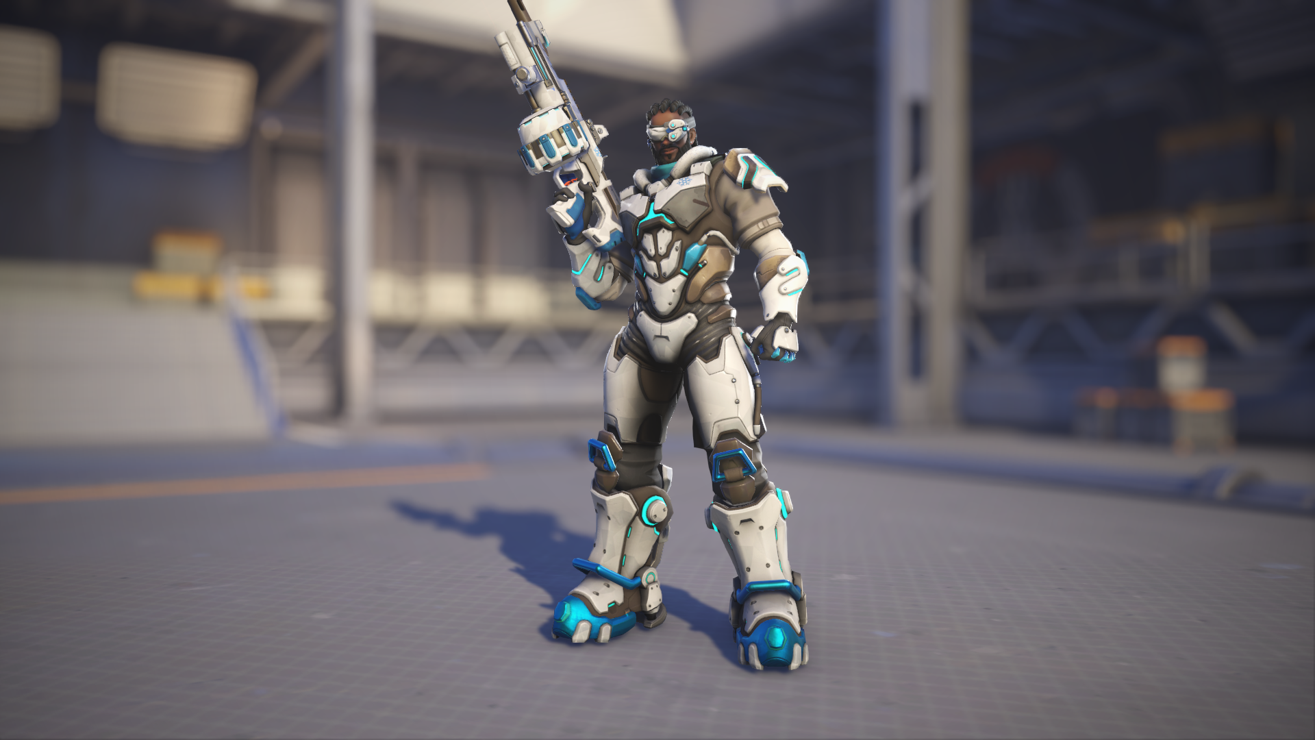 Baptiste models his Arctic Ops skin in Overwatch 2.