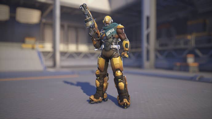 Baptiste models his Wasteland skin in Overwatch 2.
