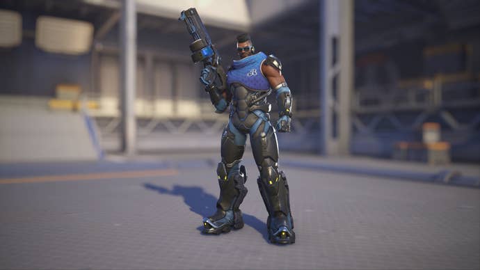Baptiste models his Blue Steel skin in Overwatch 2.