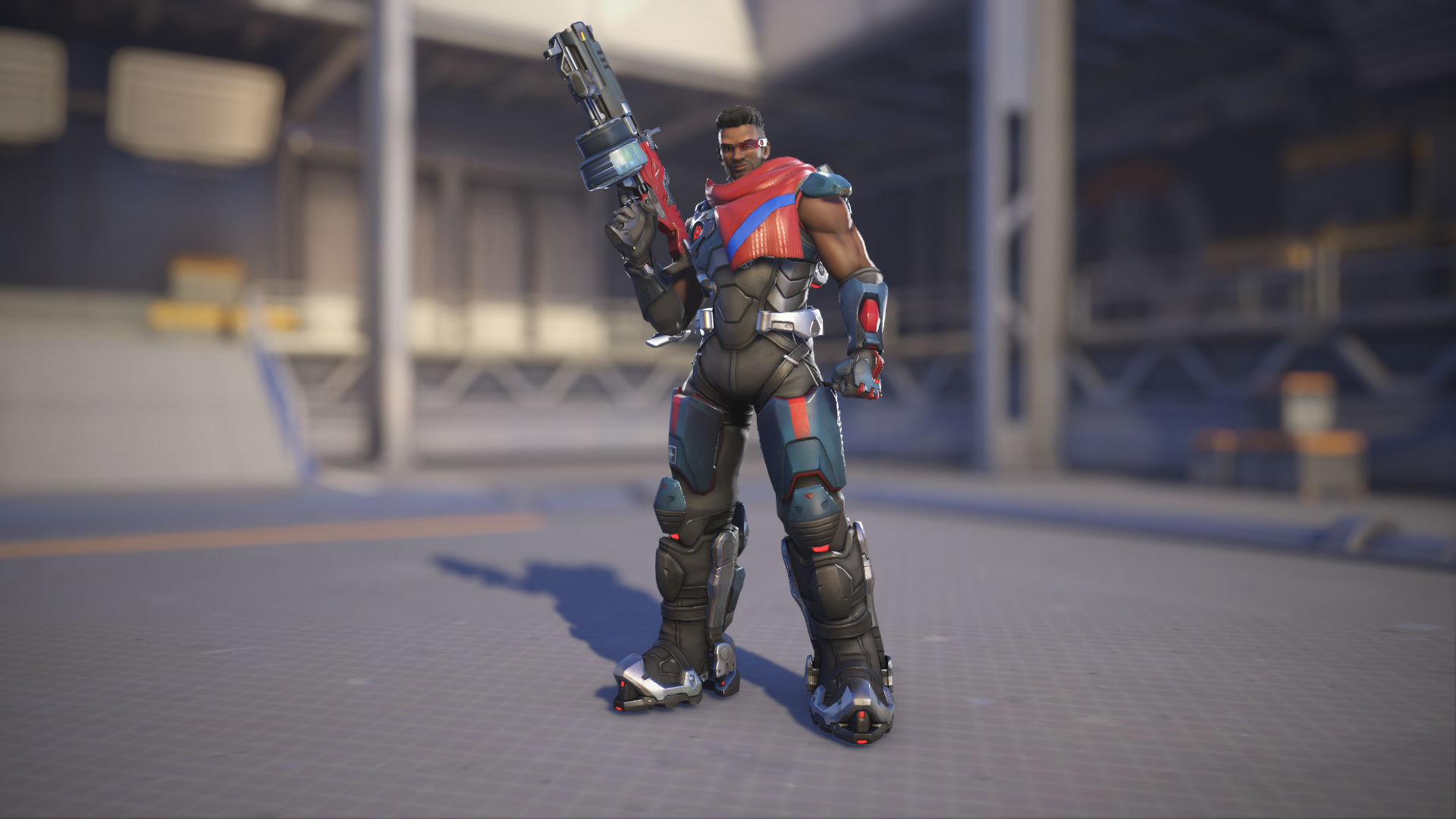 Baptiste models his Wouj skin in Overwatch 2.