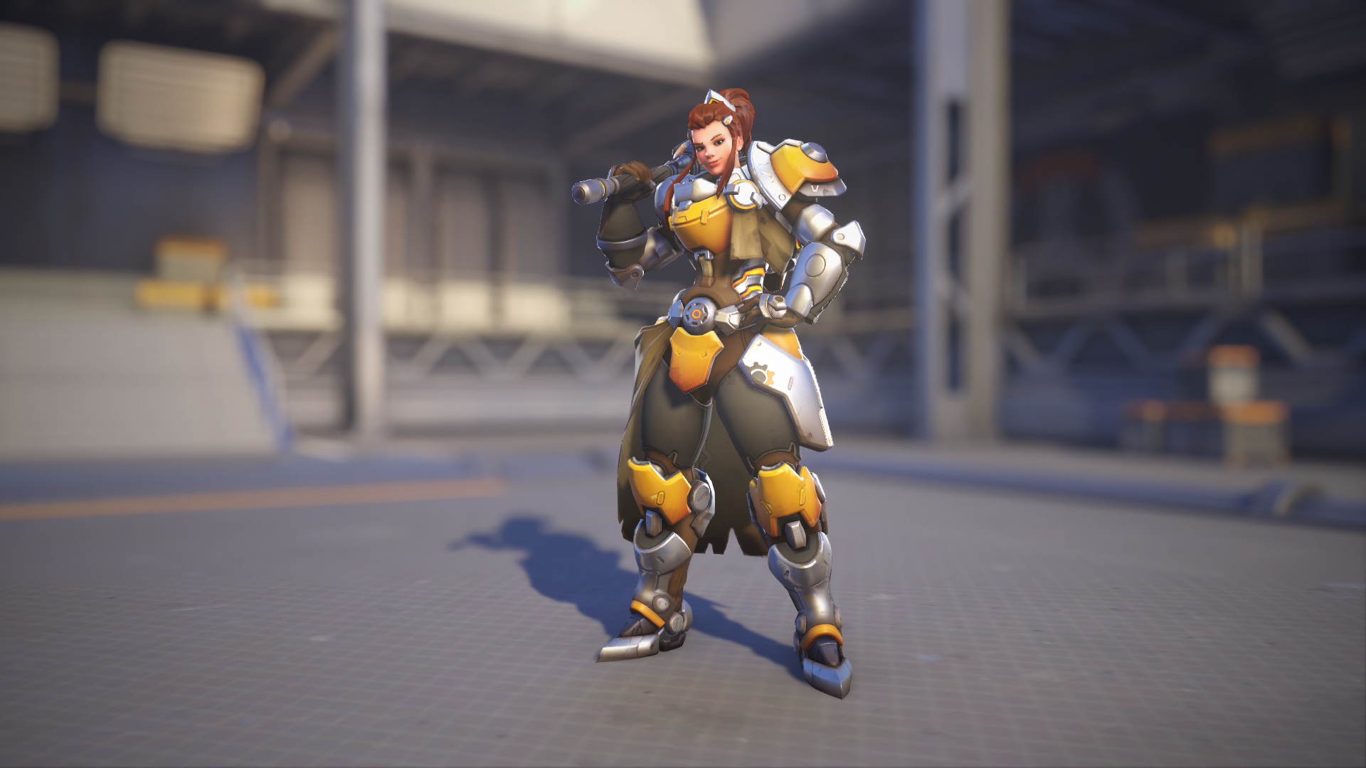 Brigitte models her Overwatch 1 skin in Overwatch 2.