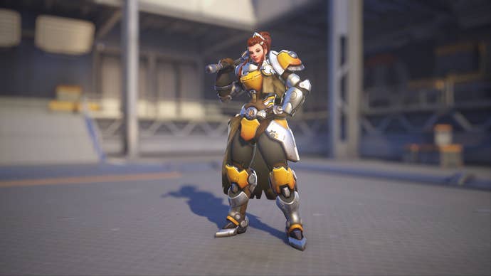 Brigitte models her Overwatch 1 skin in Overwatch 2.