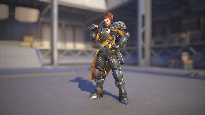 Brigitte models her default Overwatch 2 skin.