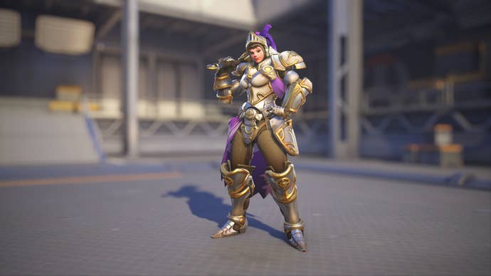 Brigitte models her Sól skin in Overwatch 2.