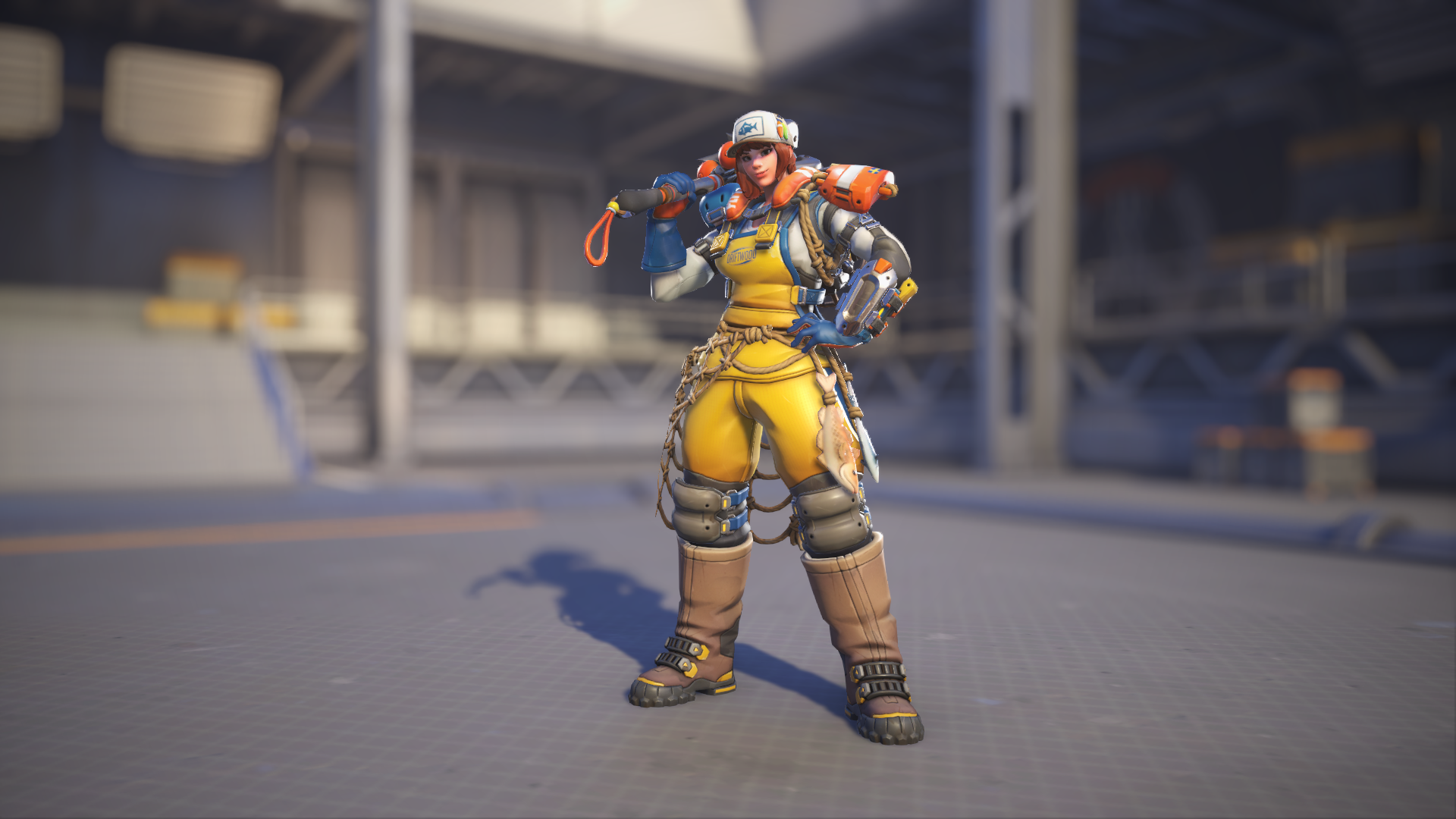 Brigitte models her Feskarn skin in Overwatch 2.
