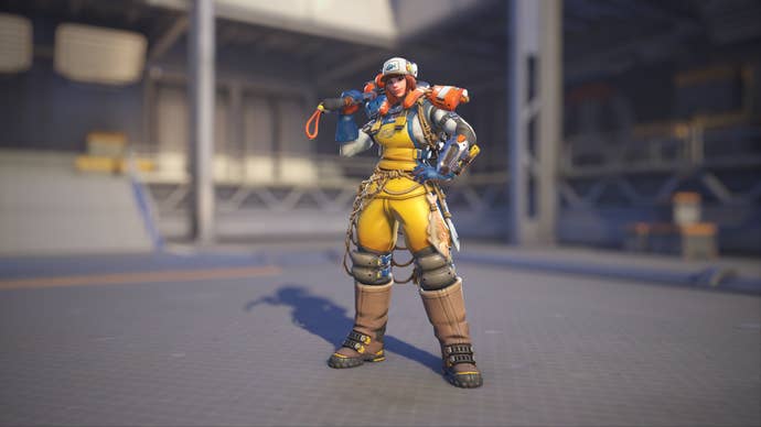 Brigitte models her Feskarn skin in Overwatch 2.