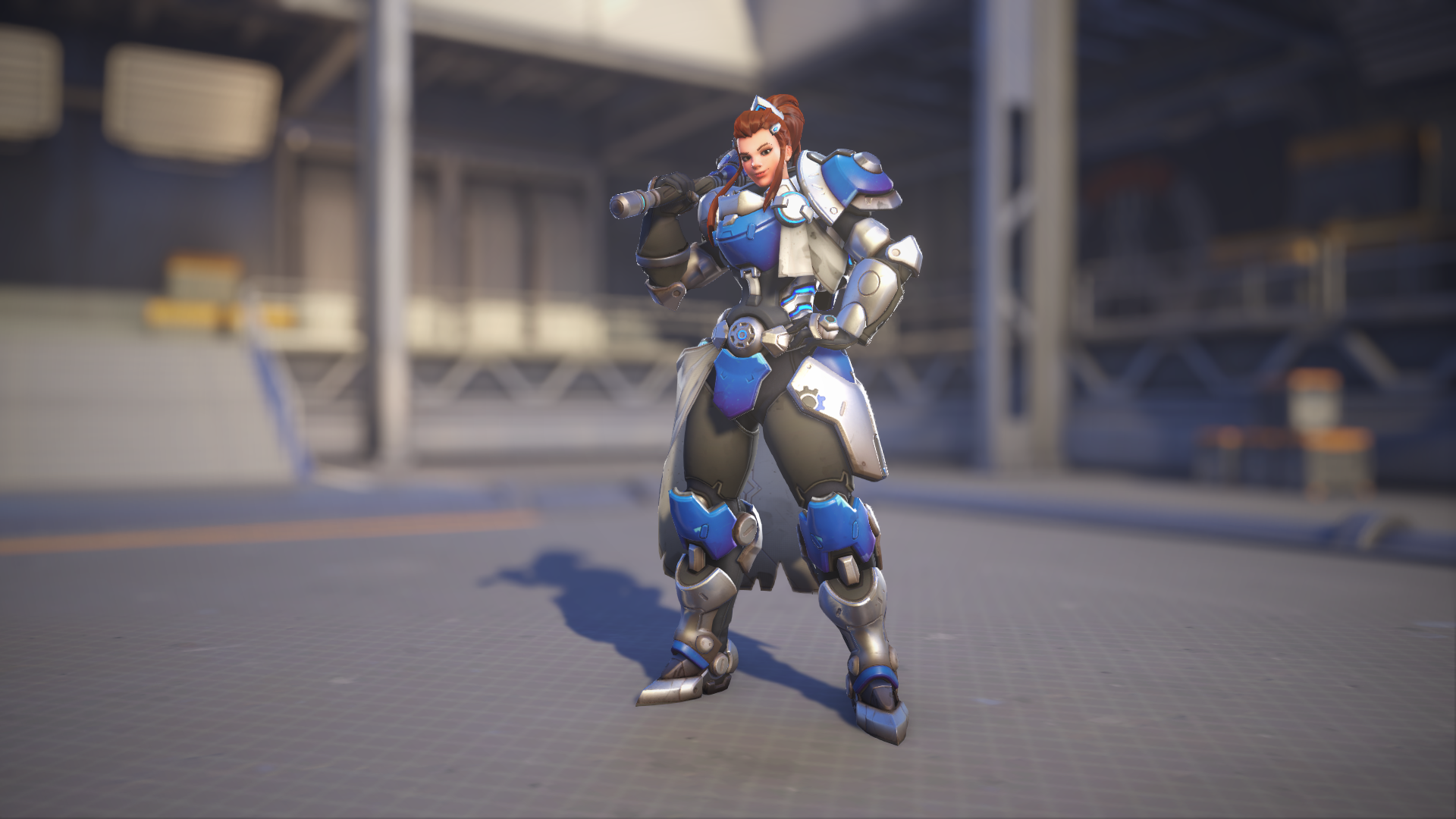 Brigitte models her Blå skin in Overwatch 2.