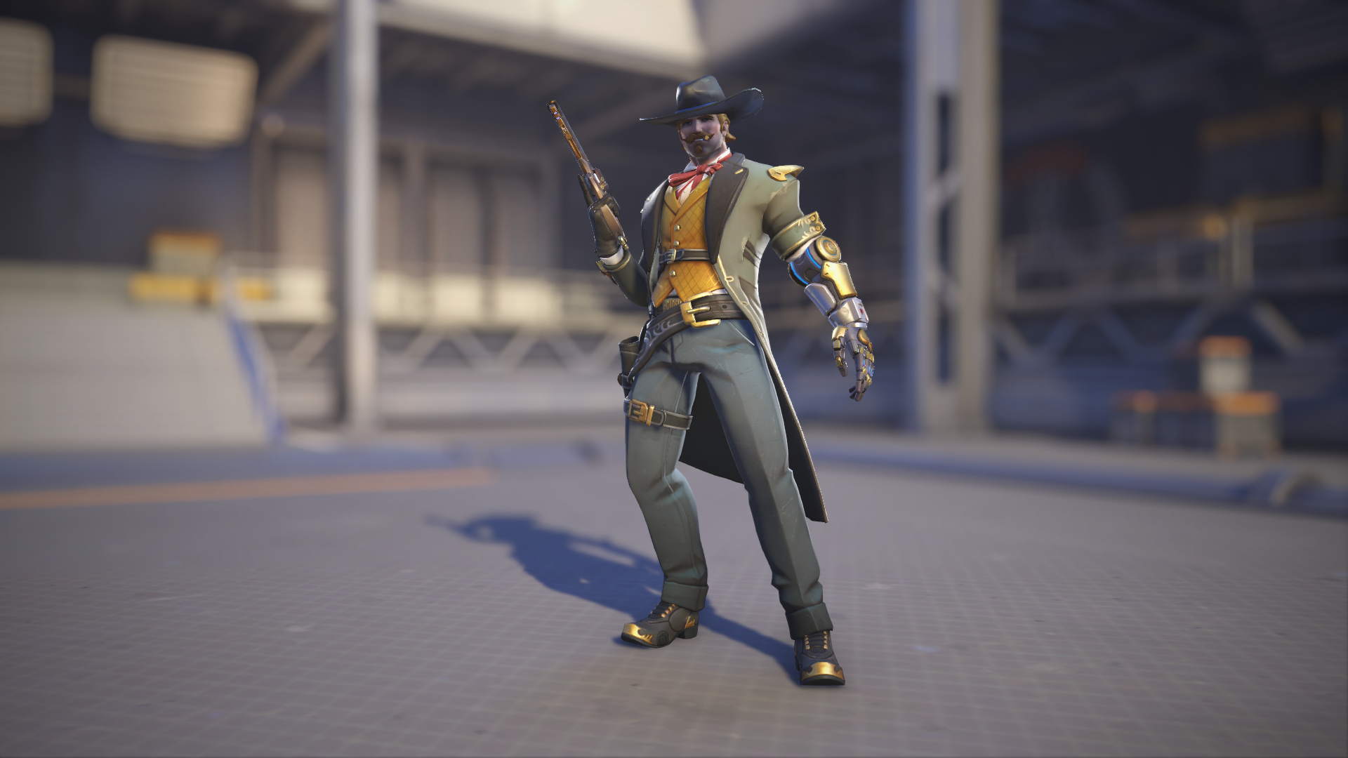 Cassidy models his Gambler skin in Overwatch 2.
