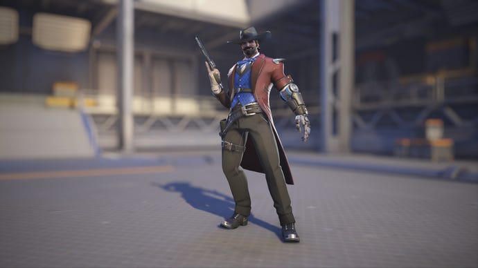 Cassidy models his Riverboat skin in Overwatch 2.