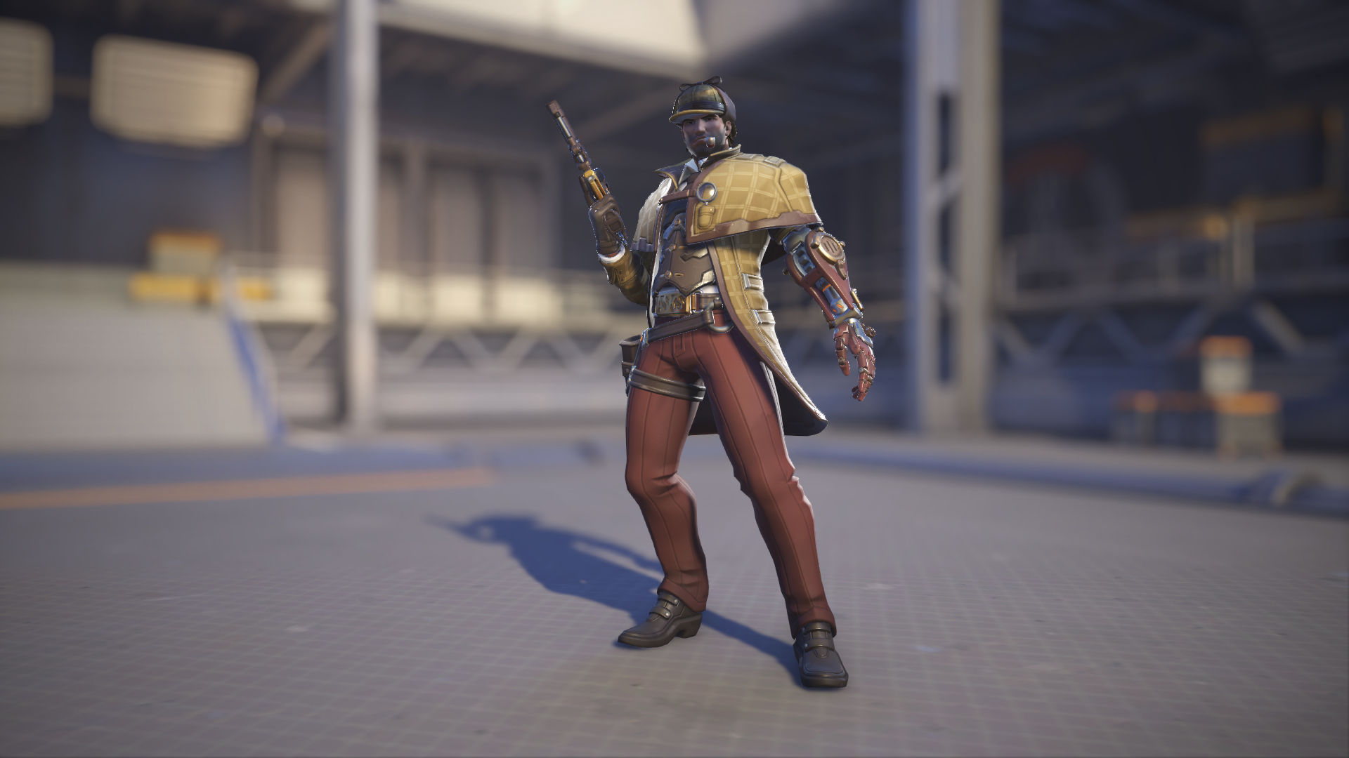 Cassidy models his Sherlock skin in Overwatch 2.