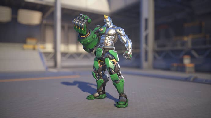Doomfist models his Irin skin in Overwatch 2.