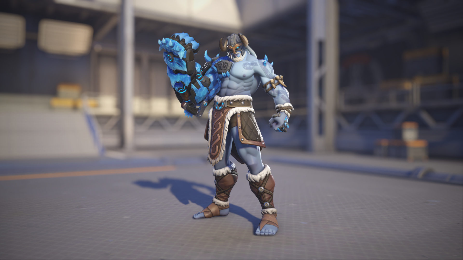 Doomfist models his Jötunn skin in Overwatch 2.