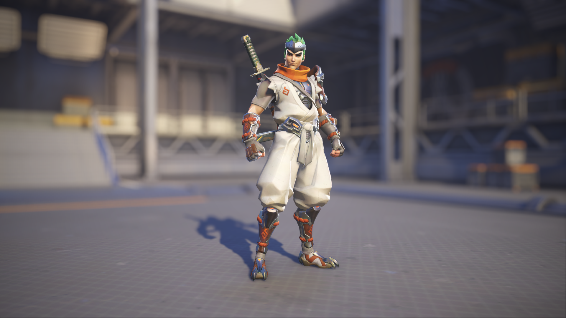 Genji models his Young Genji skin in Overwatch 2.