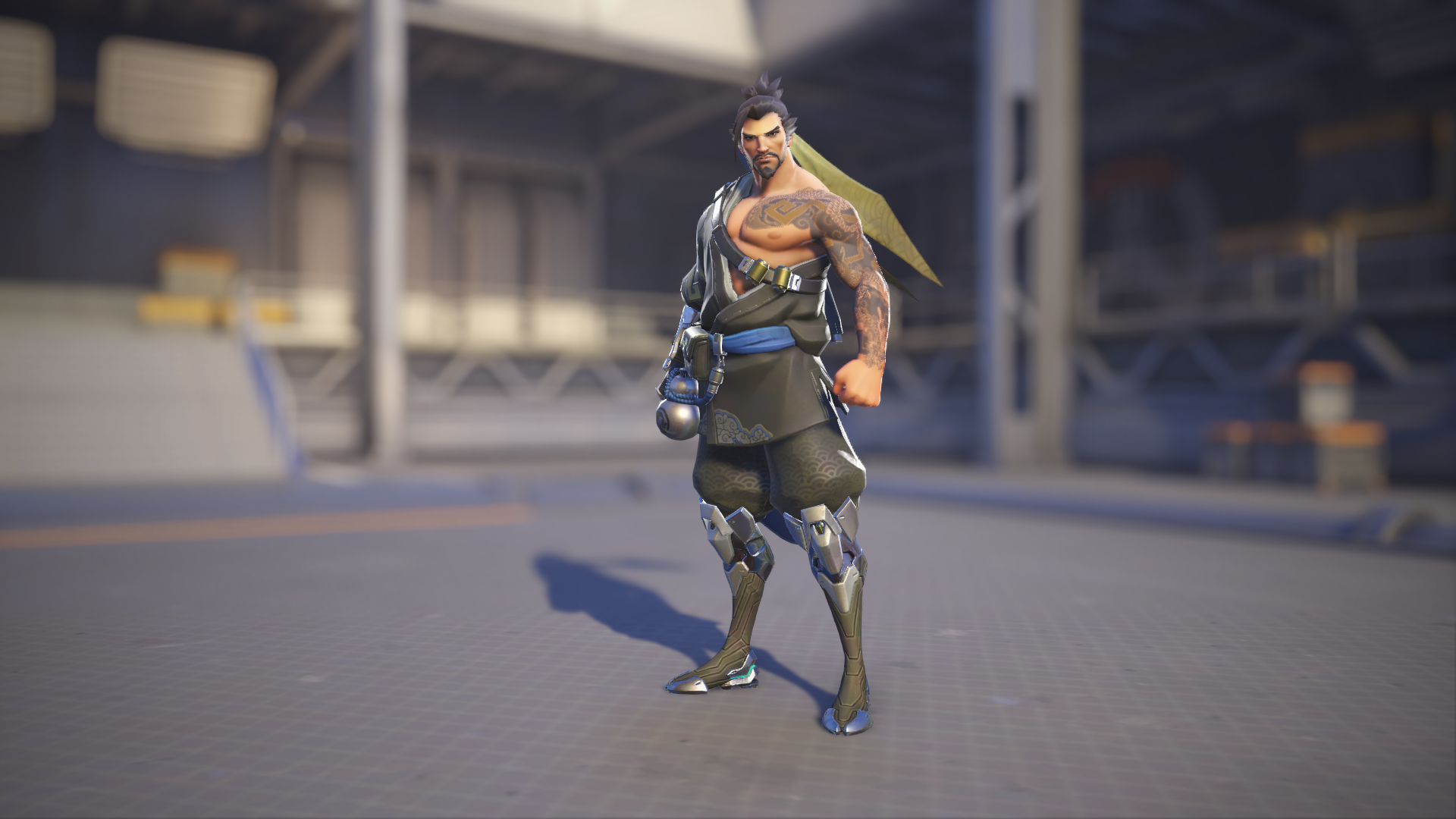 Hanzo models his Overwatch 1 skin in Overwatch 2.