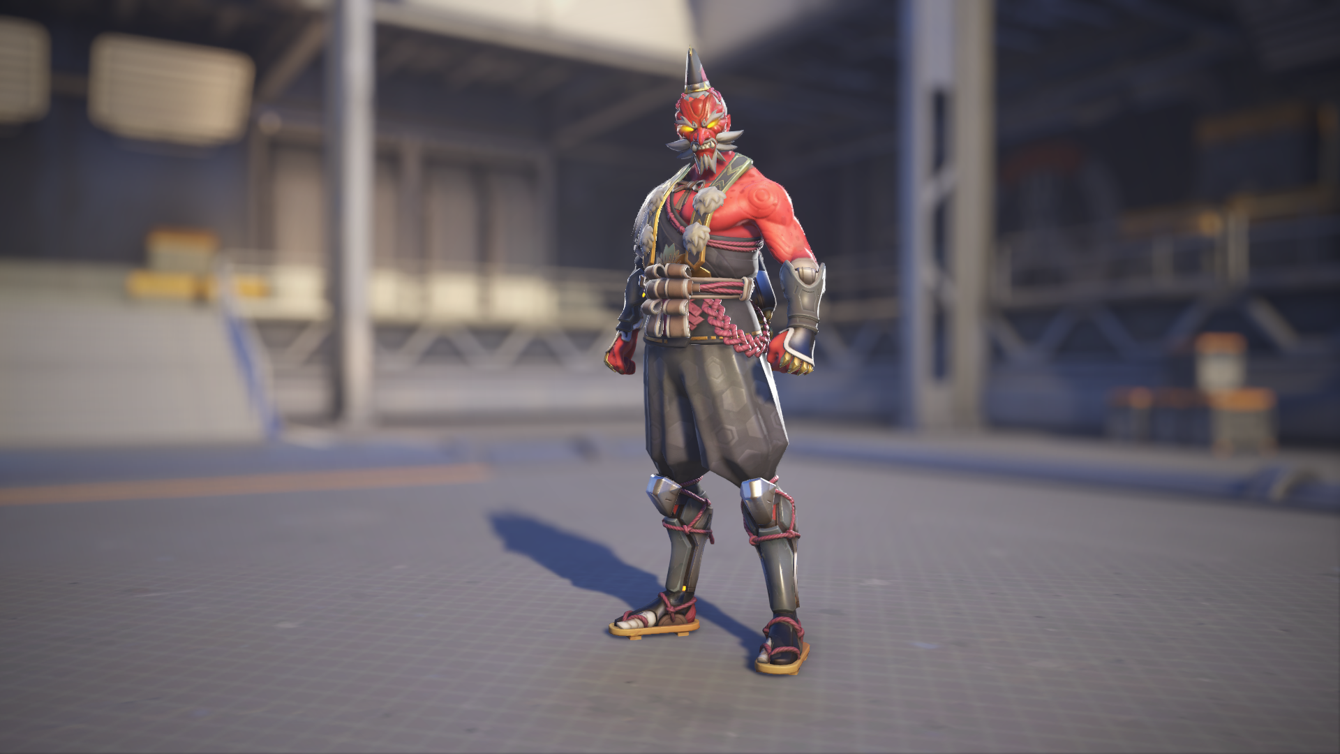Hanzo models his Dai-Tengu skin in Overwatch 2.