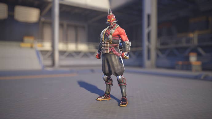 Hanzo models his Dai-Tengu skin in Overwatch 2.