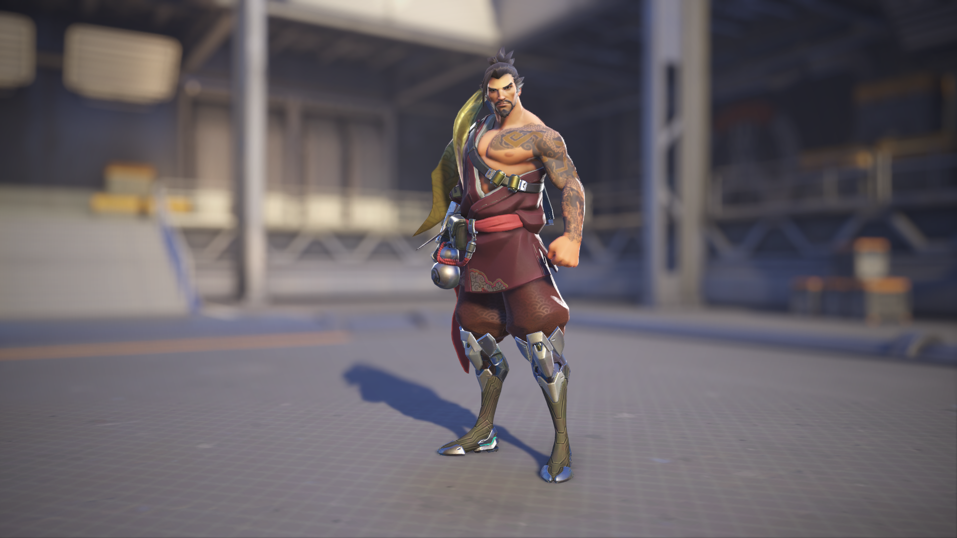 Hanzo models his Azuki skin in Overwatch 2.