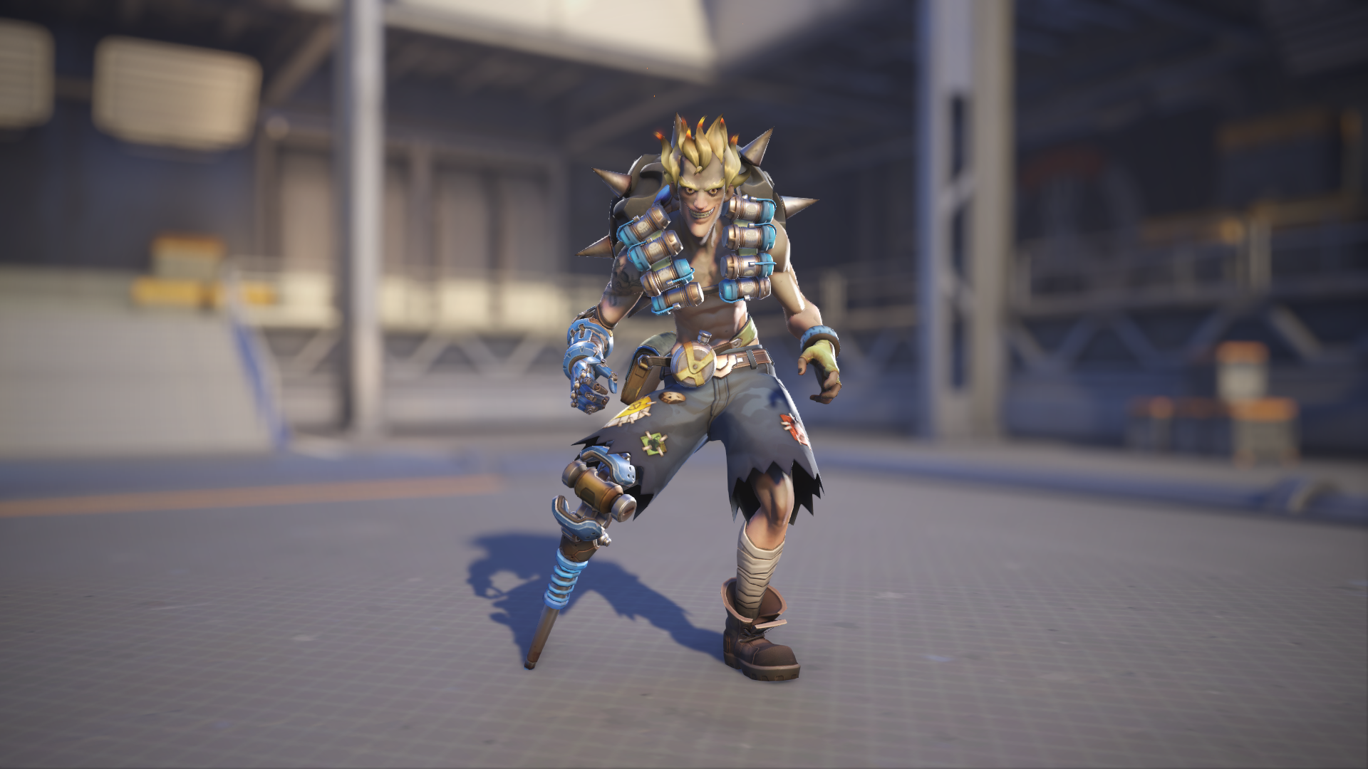 Junkrat models his Drowned skin in Overwatch 2.