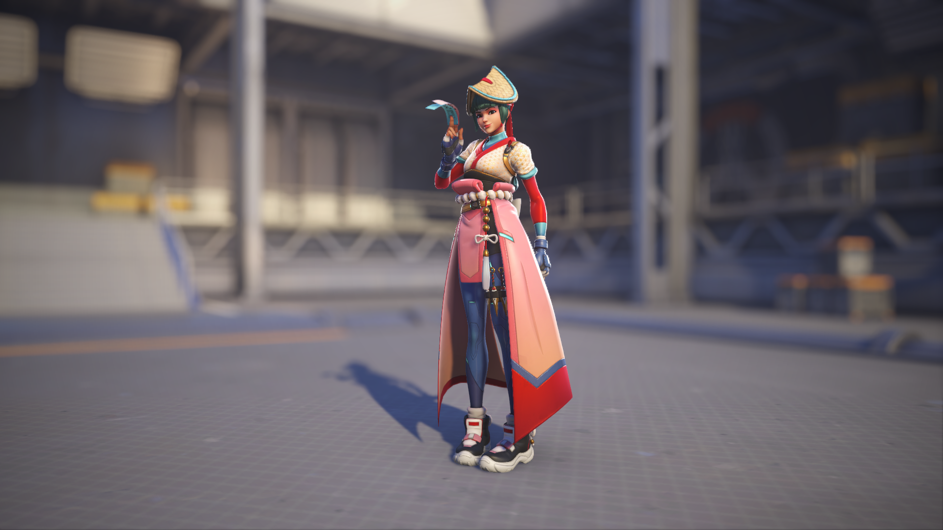 Kiriko models her Matsuri skin in Overwatch 2.