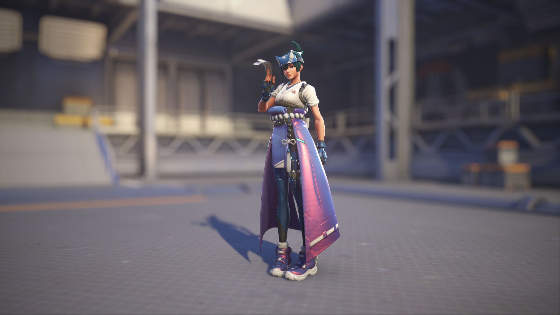 Kiriko models her Ajisai skin in Overwatch 2.