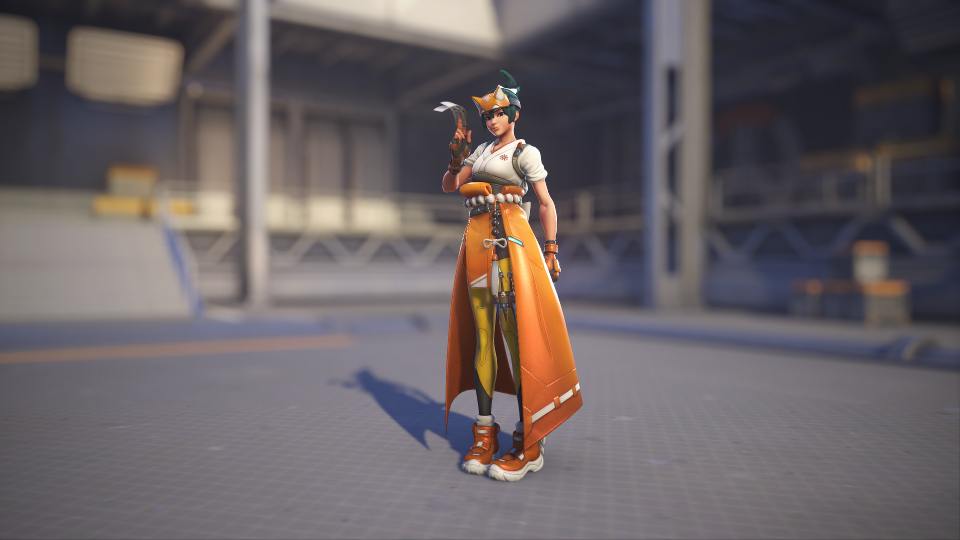 Kiriko models her Tanpopo skin in Overwatch 2.