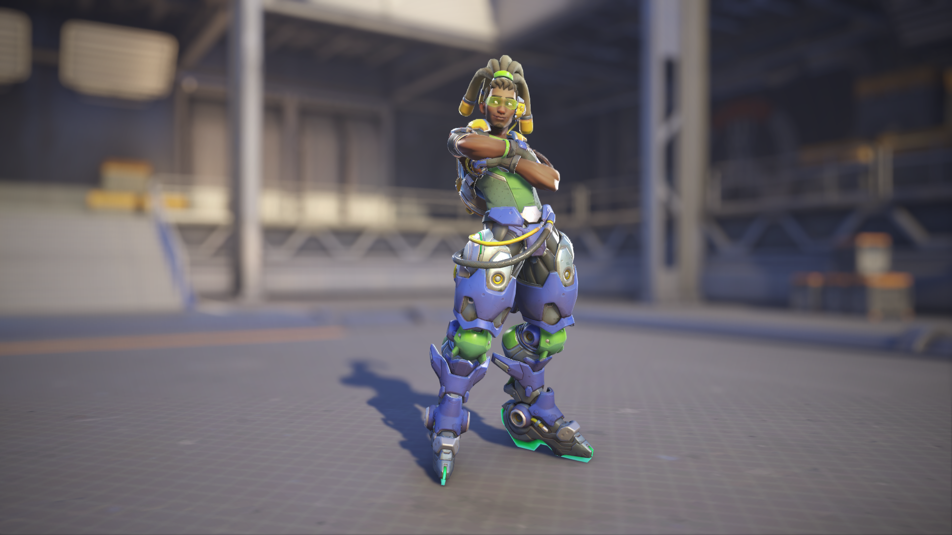 Lúcio models his Overwatch 1 skin in Overwatch 2.