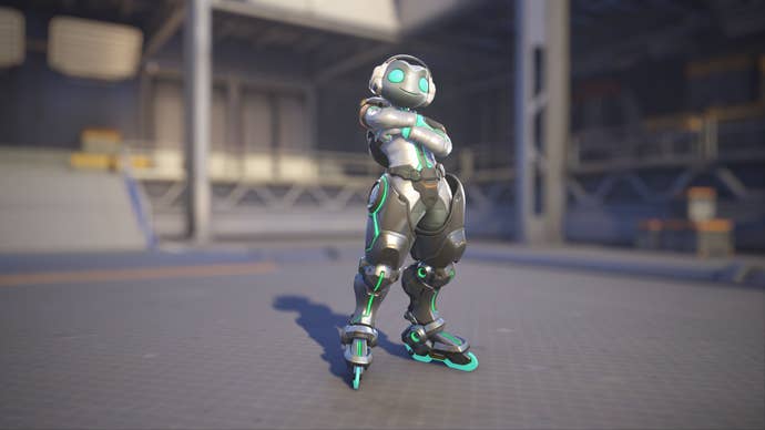 Lúcio models his Ribbit skin in Overwatch 2.