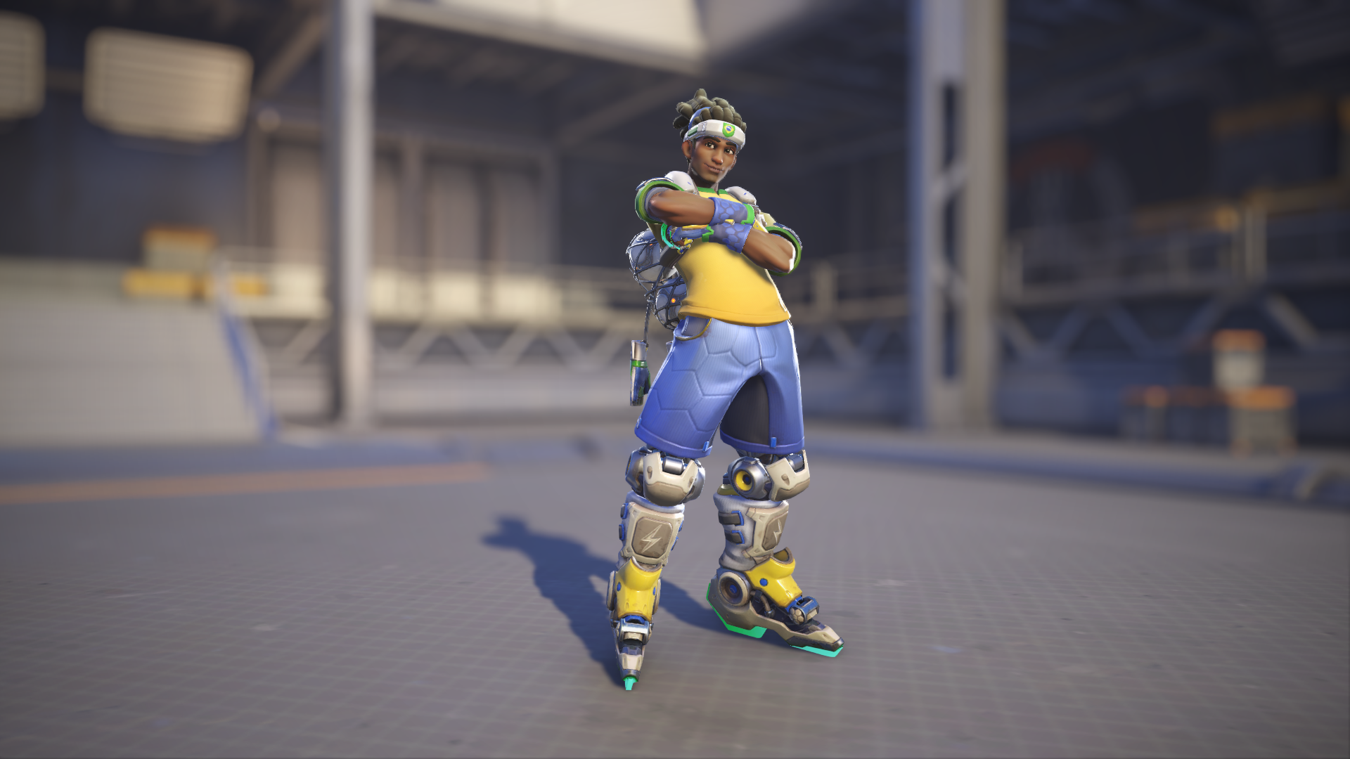 Lúcio models his Seleção skin in Overwatch 2.