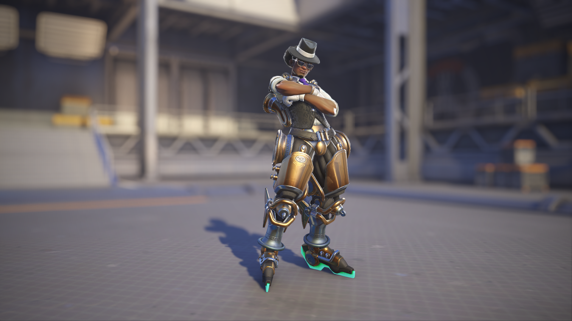 Lúcio models his Jazzy skin in Overwatch 2.