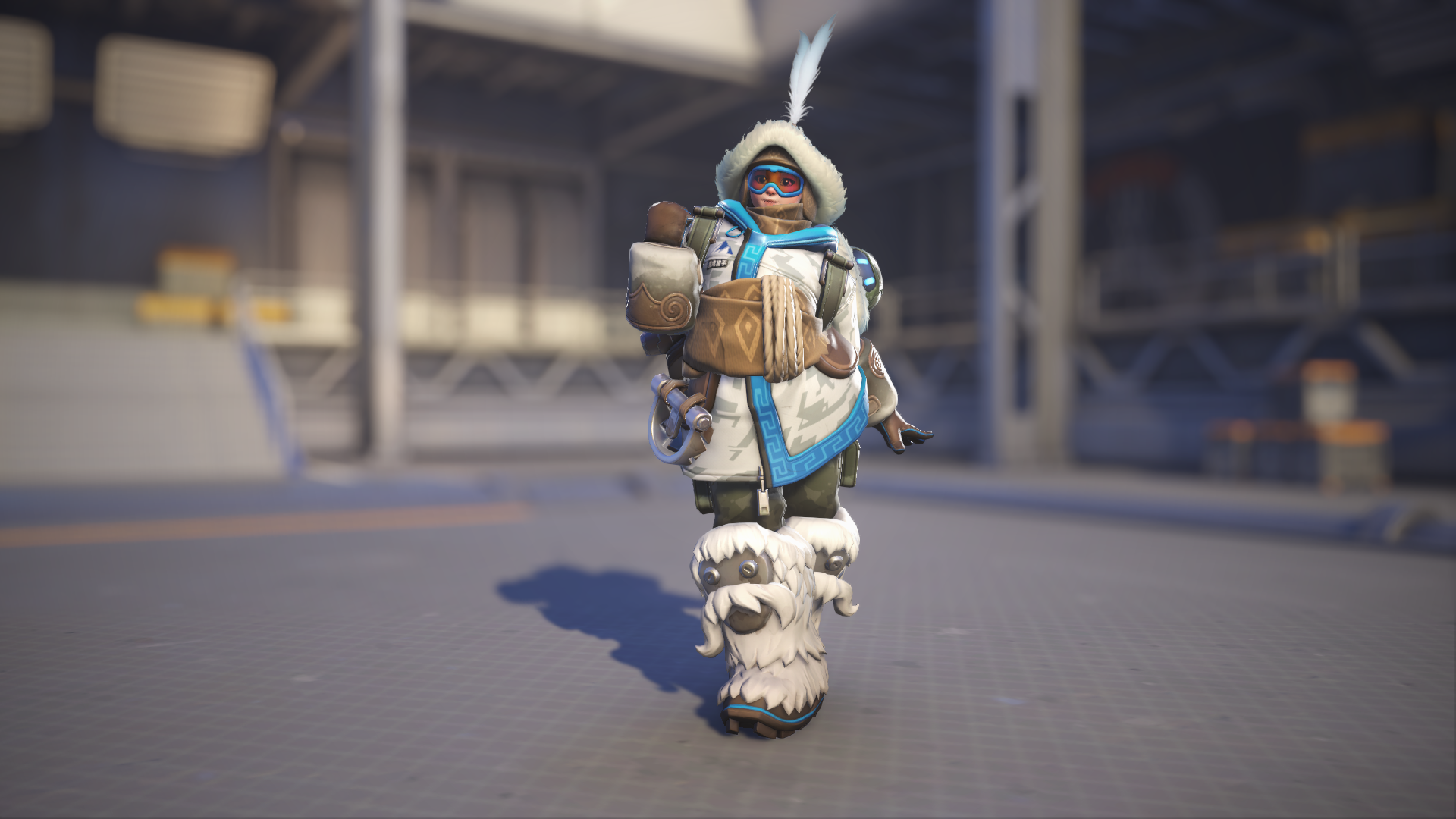 Mei models her Yeti Hunter skin in Overwatch 2.