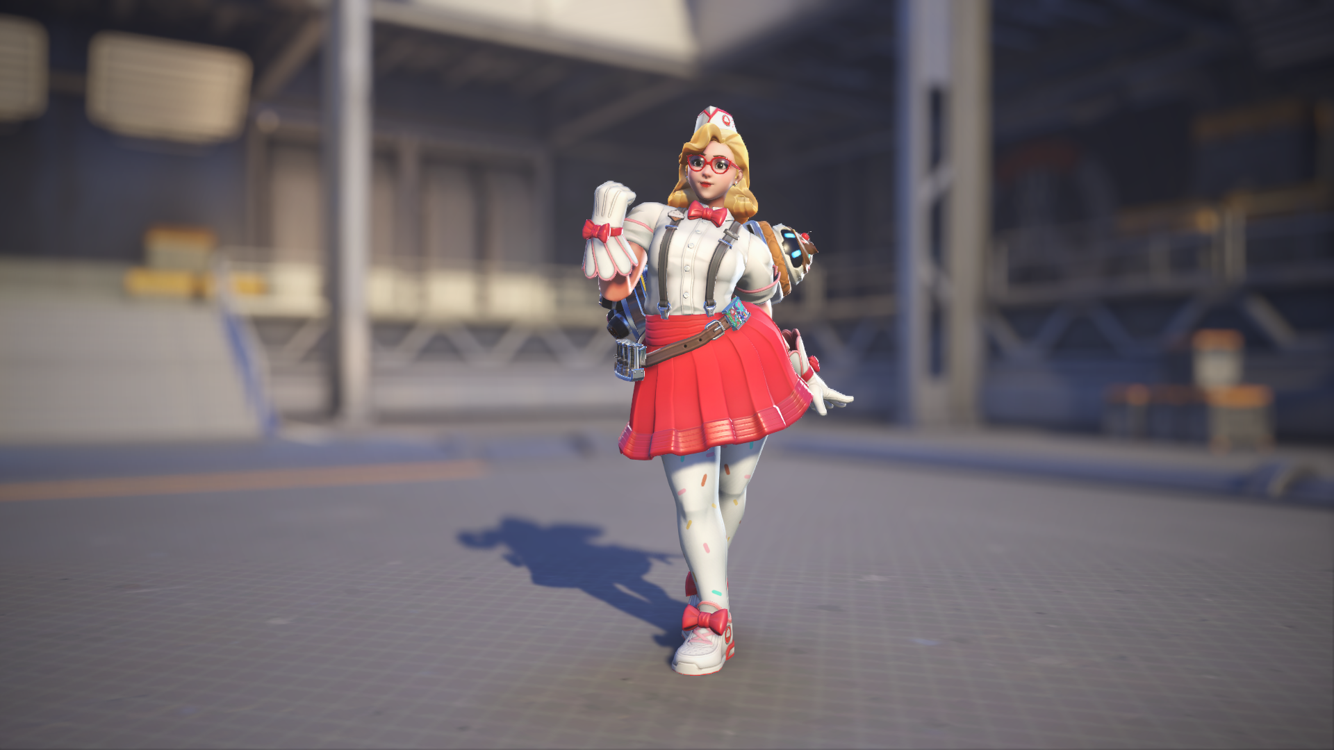 Mei models her Sprinkles skin in Overwatch 2.