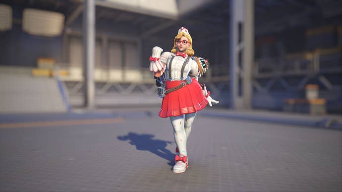 Mei models her Sprinkles skin in Overwatch 2.