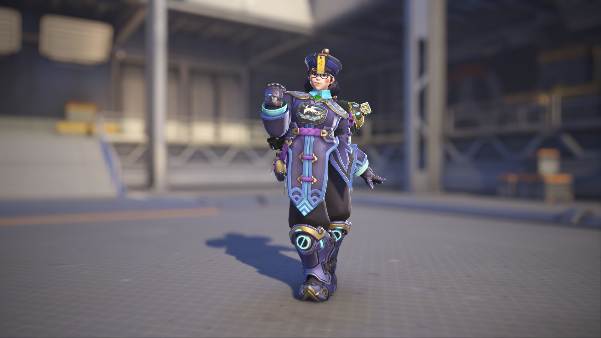 Mei models her Jiangshi skin in Overwatch 2.