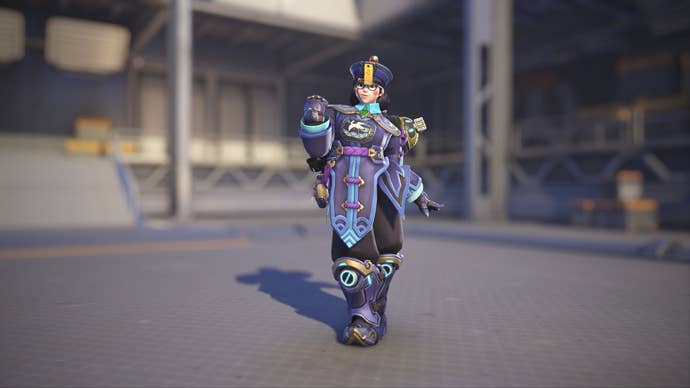 Mei models her Jiangshi skin in Overwatch 2.