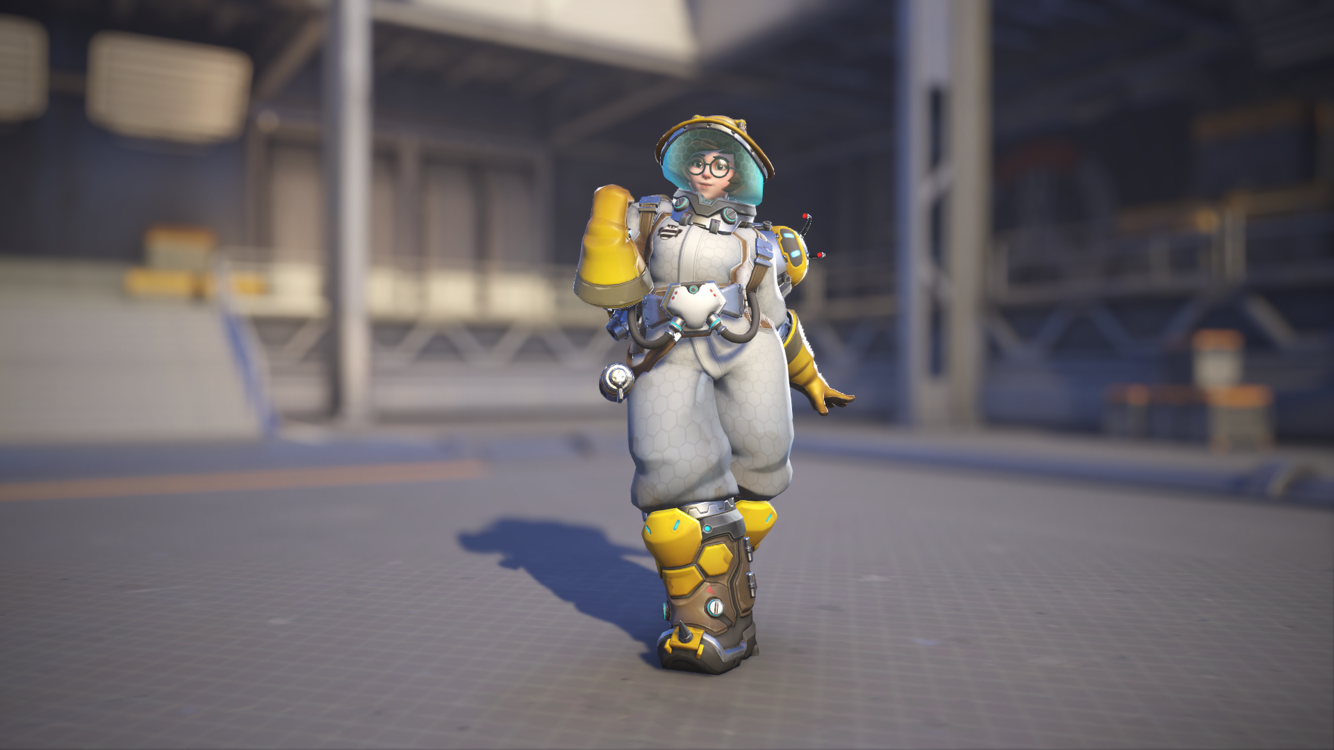 Mei models her Beekeeper skin in Overwatch 2.