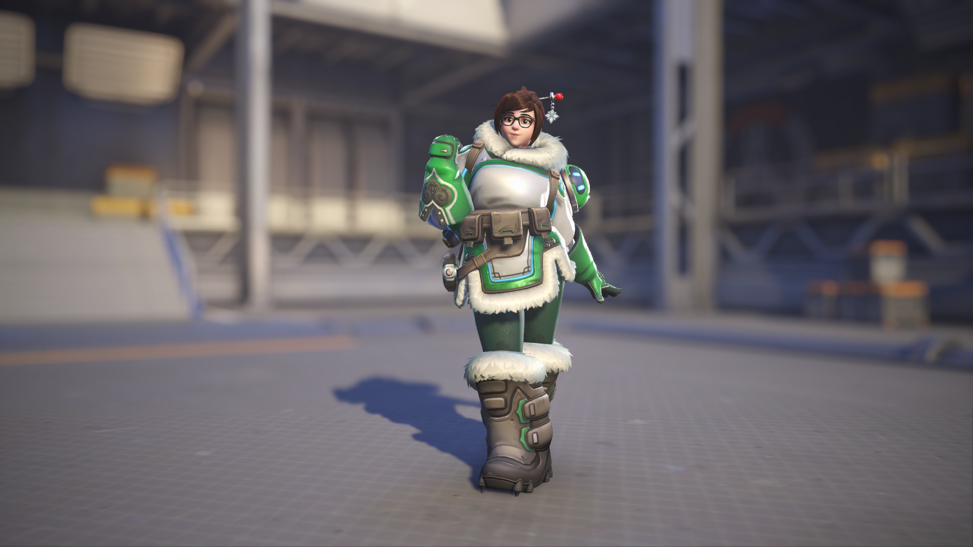 Mei models her Jade skin in Overwatch 2.
