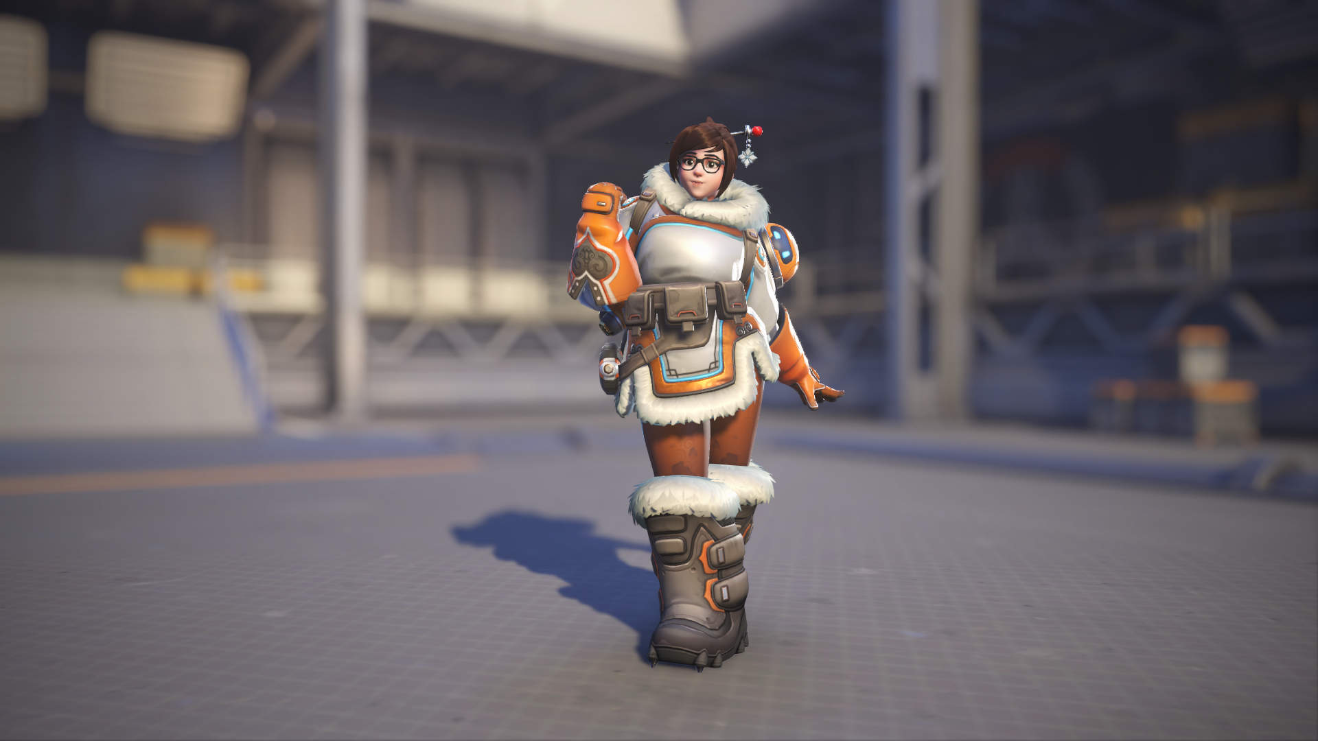 Mei models her Persimmon skin in Overwatch 2.